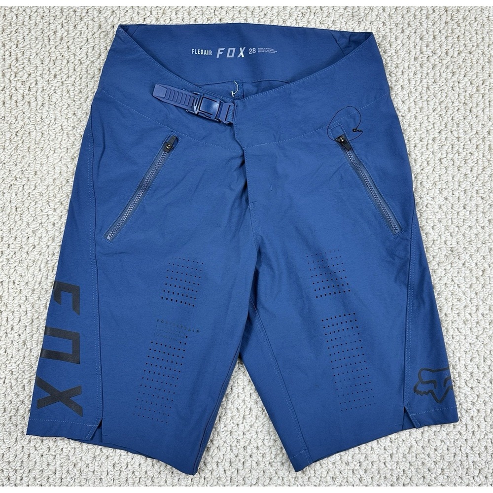 Fox Racing Flexair Shorts Mens 28 Blue MTB Cycling Biking Belted Performance EUC